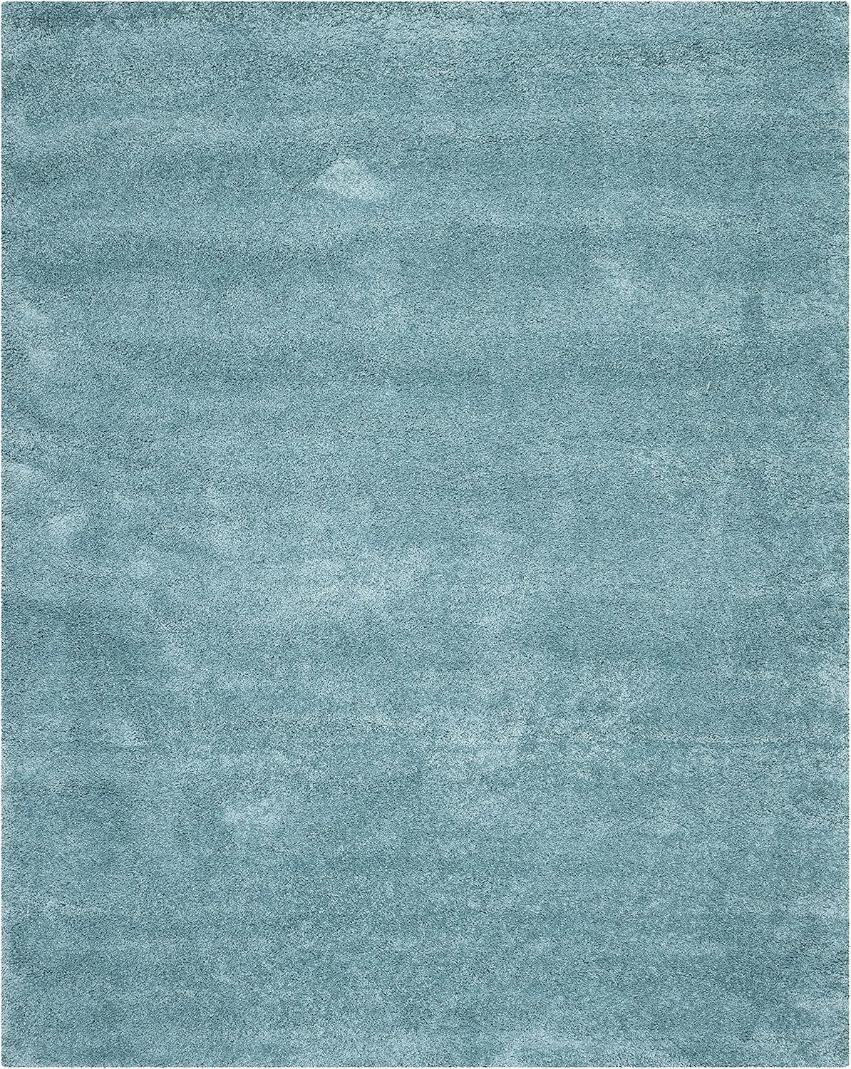 Milan Shag Collection Area Rug - 6' X 9', Aqua Blue, Solid Design, Non-Shedding & Easy Care, 2-Inch Thick Ideal for High Traffic Areas in Living Room, Bedroom (SG180-6060)