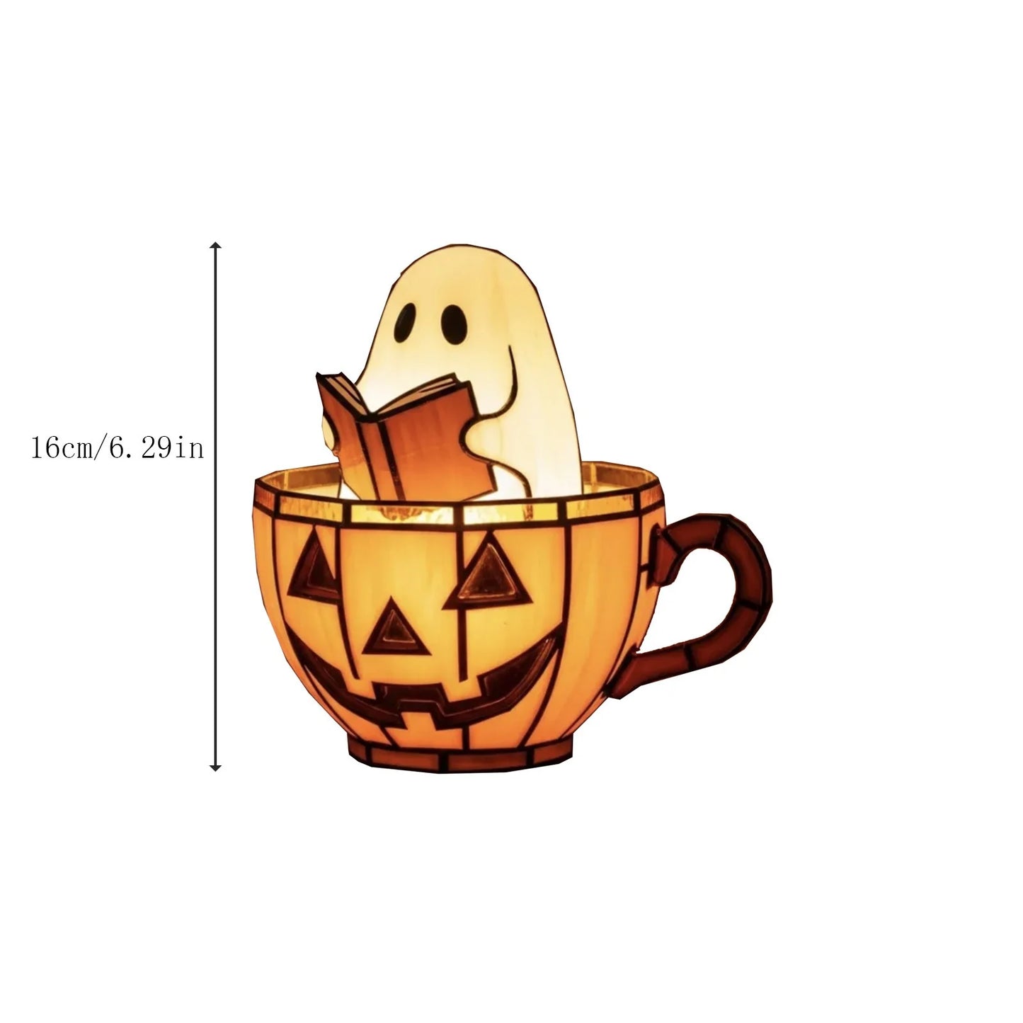 , Adorable Ghost Reading Night Light Halloween Decor, for Bedroom Study Room, Readers Gift