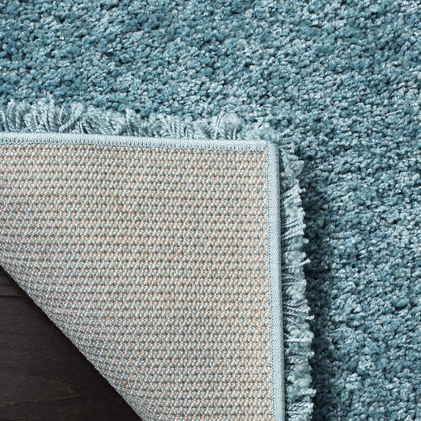 Milan Shag Collection Accent Rug - 3' X 5', Aqua Blue, Solid Design, Non-Shedding & Easy Care, 2-Inch Thick Ideal for High Traffic Areas in Entryway, Living Room, Bedroom (SG180-6060)