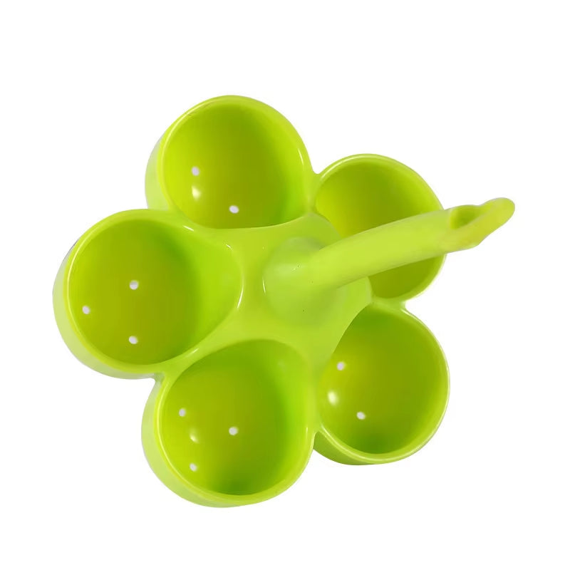 Egg Steaming Rack with Five Holes Silicone Egg Cooker for Supplementary Food Egg Steaming Tray Kitchen Creative Egg Cooking Tray