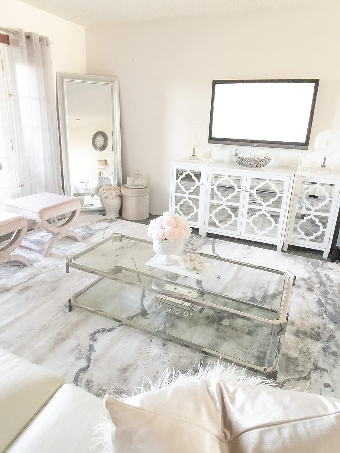Craft Collection Area Rug - 5'3" X 7'6", Grey & Silver, Modern Abstract Design, Non-Shedding & Easy Care, Ideal for High Traffic Areas in Living Room, Bedroom (CFT877G)