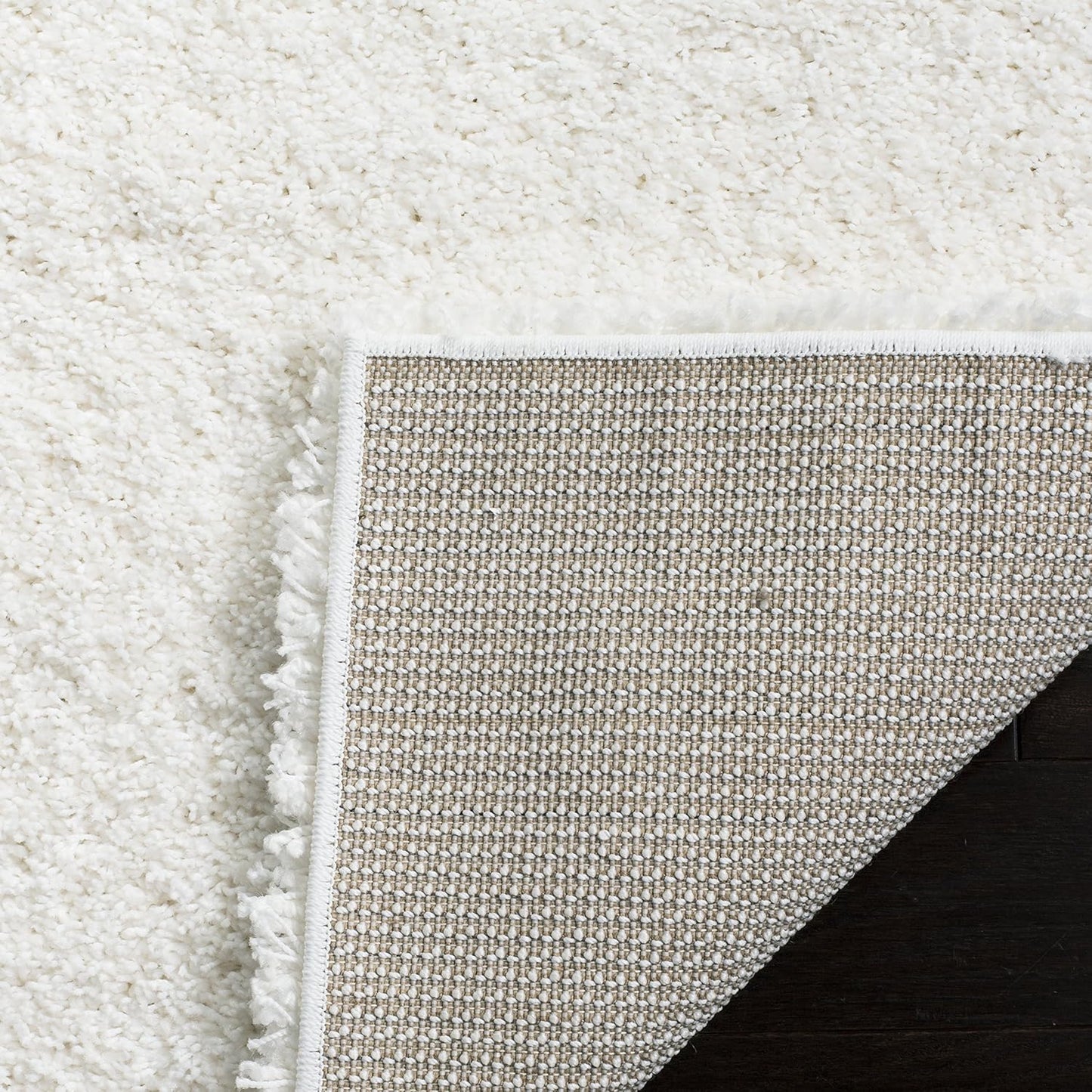California Shag Collection Runner Rug - 2'3" X 19', White, Non-Shedding & Easy Care, 2-Inch Thick Ideal for High Traffic Areas in Living Room, Bedroom (SG151-1010)