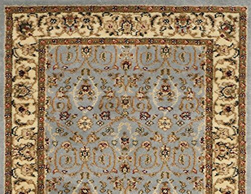 Lyndhurst Collection Runner Rug - 2'3" X 12', Light Blue & Ivory, Traditional Oriental Design, Non-Shedding & Easy Care, Ideal for High Traffic Areas in Living Room, Bedroom (LNH312B)