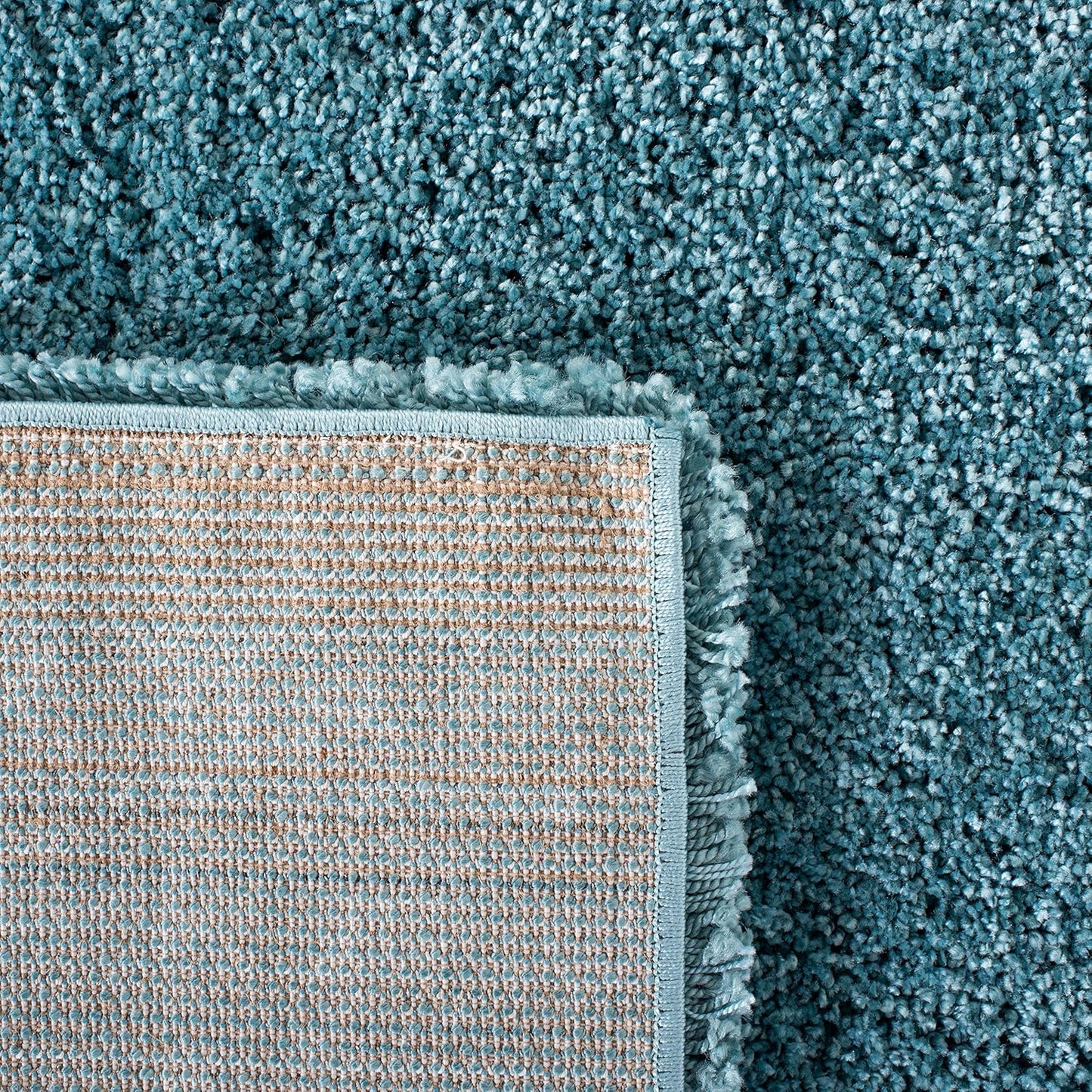 Milan Shag Collection Area Rug - 6' X 9', Aqua Blue, Solid Design, Non-Shedding & Easy Care, 2-Inch Thick Ideal for High Traffic Areas in Living Room, Bedroom (SG180-6060)