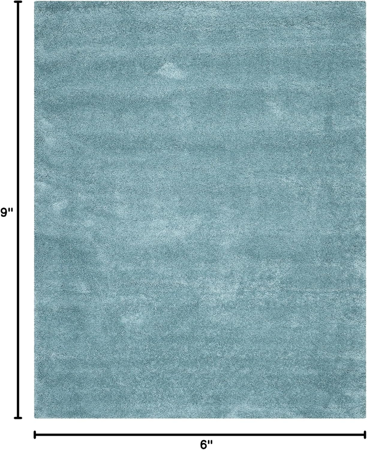 Milan Shag Collection Area Rug - 6' X 9', Aqua Blue, Solid Design, Non-Shedding & Easy Care, 2-Inch Thick Ideal for High Traffic Areas in Living Room, Bedroom (SG180-6060)