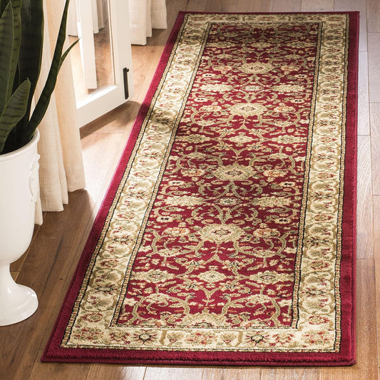 Lyndhurst Collection Runner Rug - 2'3" X 6', Red & Ivory, Traditional Oriental Design, Non-Shedding & Easy Care, Ideal for High Traffic Areas in Living Room, Bedroom (LNH212F)