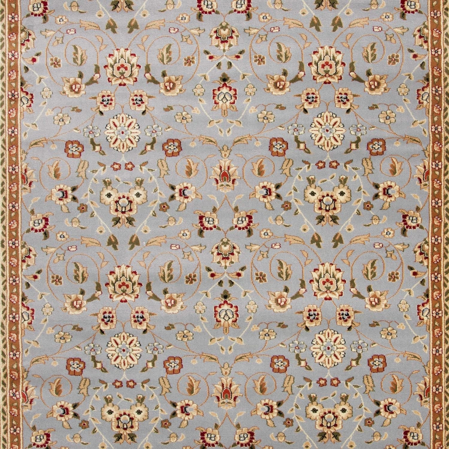 Lyndhurst Collection Runner Rug - 2'3" X 12', Light Blue & Ivory, Traditional Oriental Design, Non-Shedding & Easy Care, Ideal for High Traffic Areas in Living Room, Bedroom (LNH312B)