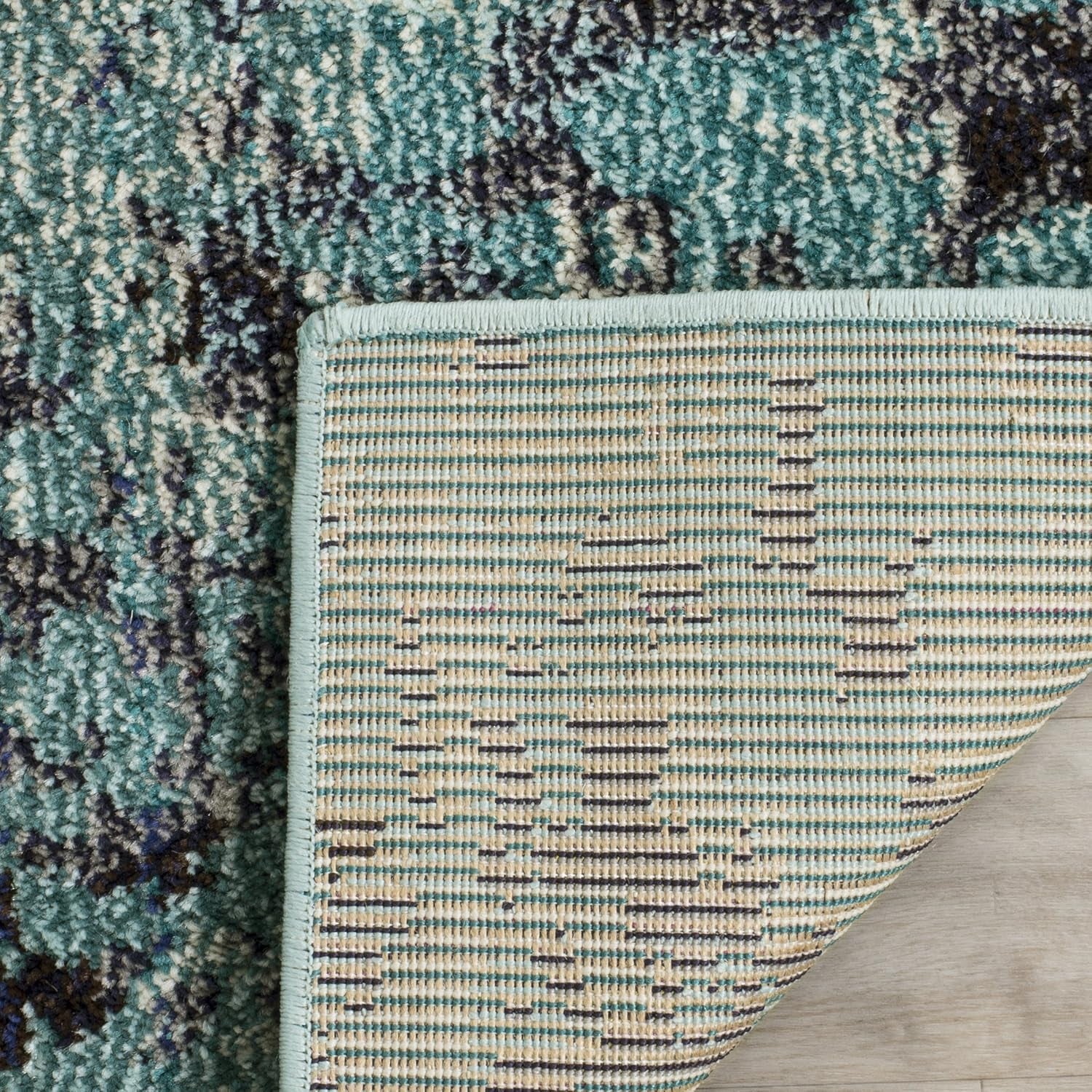 Monaco Collection Accent Rug - 3' X 5', Light Blue & Multi, Abstract Watercolor Design, Non-Shedding & Easy Care, Ideal for High Traffic Areas in Entryway, Living Room, Bedroom (MNC225J)