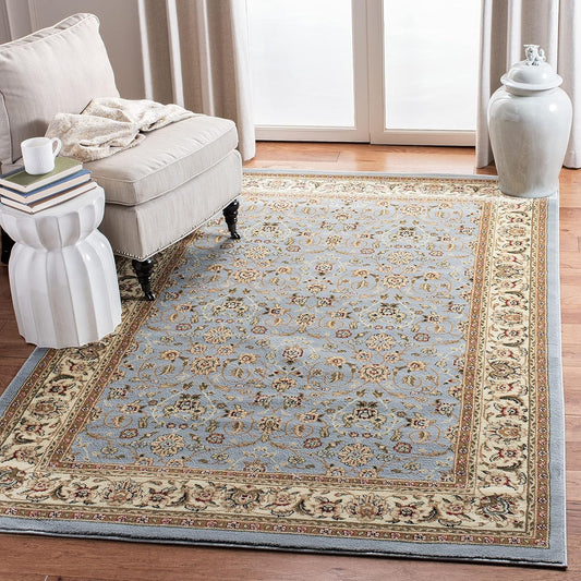 Lyndhurst Collection Accent Rug - 3'3" X 5'3", Light Blue & Ivory, Oriental Design, Non-Shedding & Easy Care, Ideal for High Traffic Areas in Entryway, Living Room, Bedroom (LNH312B)
