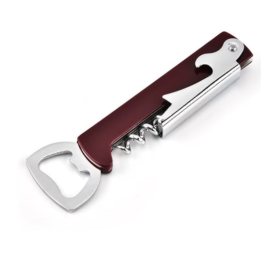 Portable Easy Wine Opener Mini Stainless Steel Metal Corkscrew Bottle Corkscrew Double Hinged Outdoor Wine Opener Beer Opener