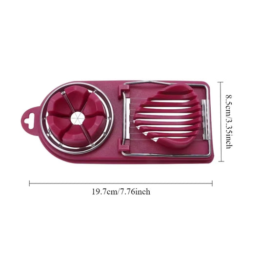 Multifunctional PP Base Egg Cutter 2-In-1 Stainless Steel Wire Pull Egg Cutter for Hanging High-Quality Kitchen Accessory Tools