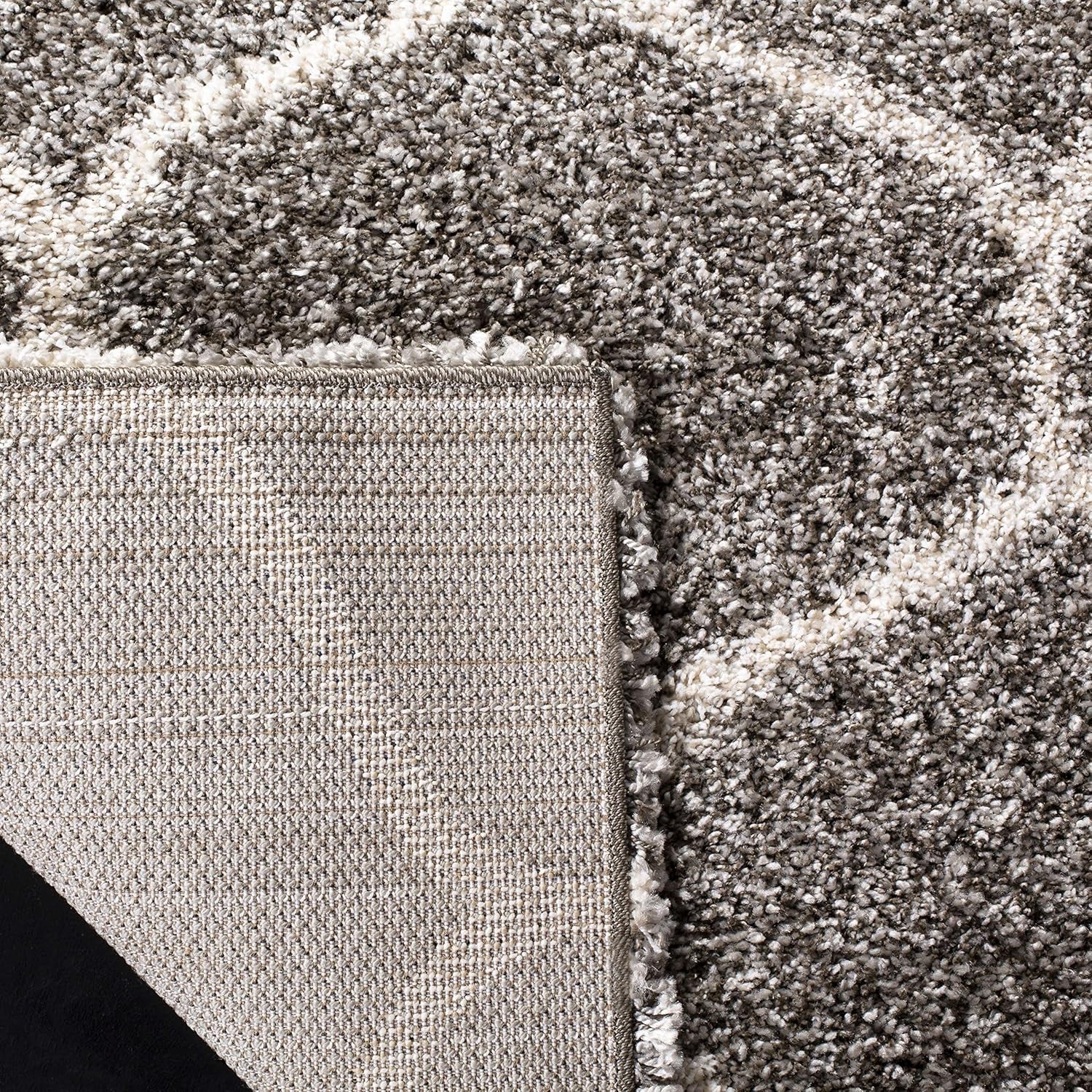 Hudson Shag Collection Area Rug - 10' X 14', Grey & Ivory, Moroccan Ogee Trellis Design, Non-Shedding & Easy Care, 2-Inch Thick Ideal for High Traffic Areas in Living Room, Bedroom (SGH280B)