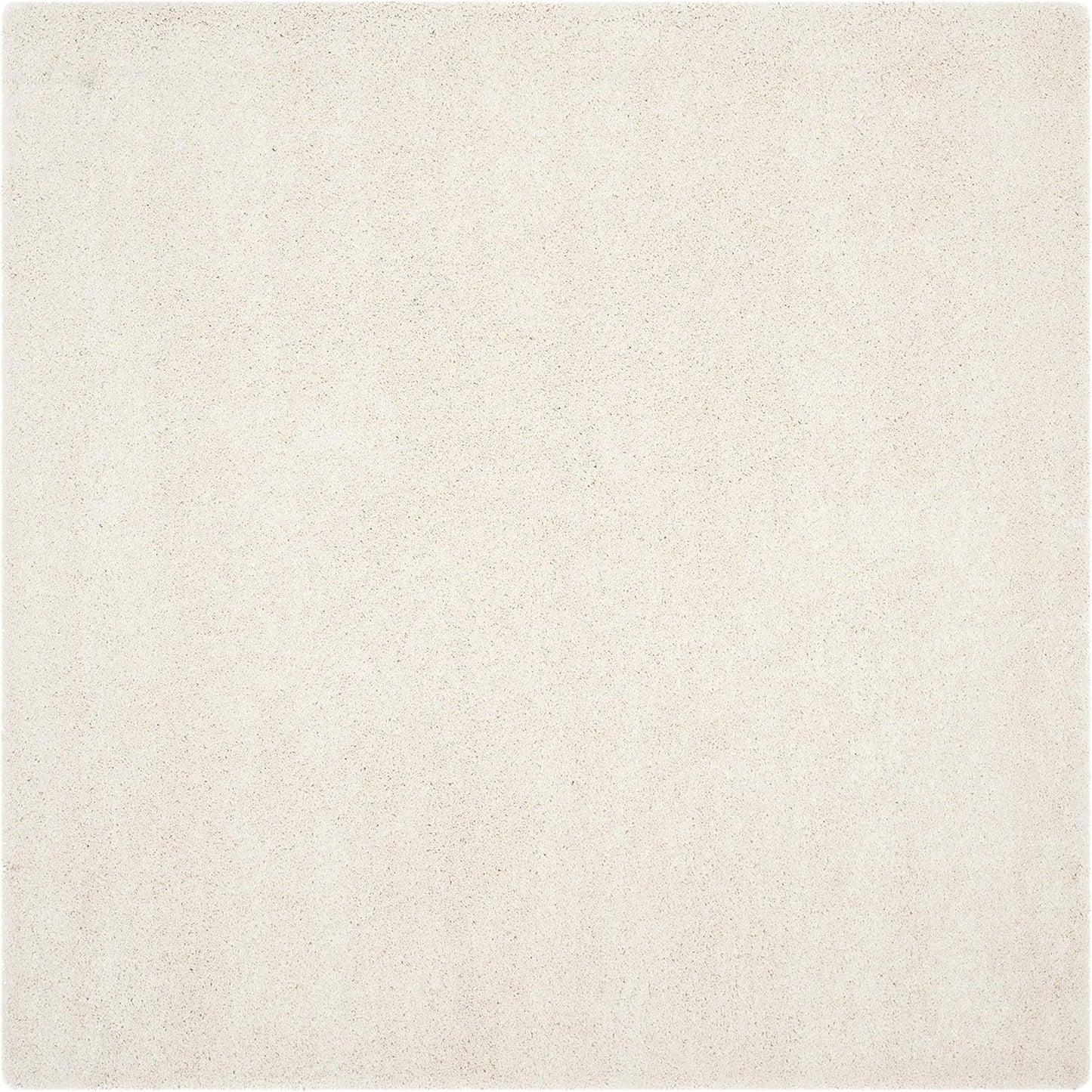 Milan Shag Collection Area Rug - 9' Square, Ivory, Solid Design, Non-Shedding & Easy Care, 2-Inch Thick Ideal for High Traffic Areas in Living Room, Bedroom (SG180-1212)