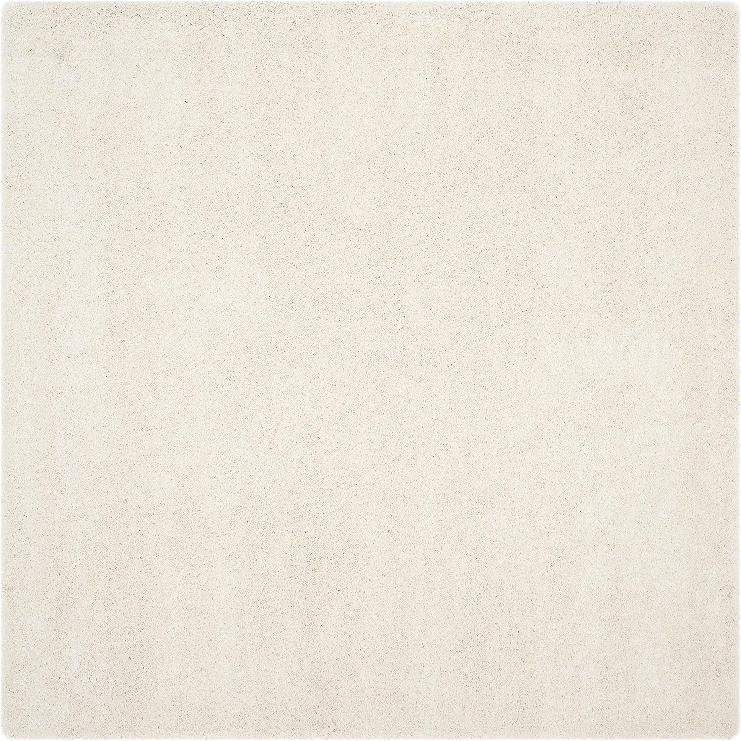 Milan Shag Collection Area Rug - 9' Square, Ivory, Solid Design, Non-Shedding & Easy Care, 2-Inch Thick Ideal for High Traffic Areas in Living Room, Bedroom (SG180-1212)