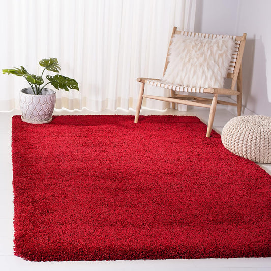 Milan Shag Collection Accent Rug - 4' X 6', Red, Solid Design, Non-Shedding & Easy Care, 2-Inch Thick Ideal for High Traffic Areas in Entryway, Living Room, Bedroom (SG180-4040)