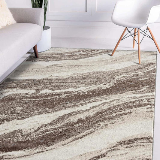 Lagos Collection 7983 Brown 8X10 Art Deco Geometric Area Rug