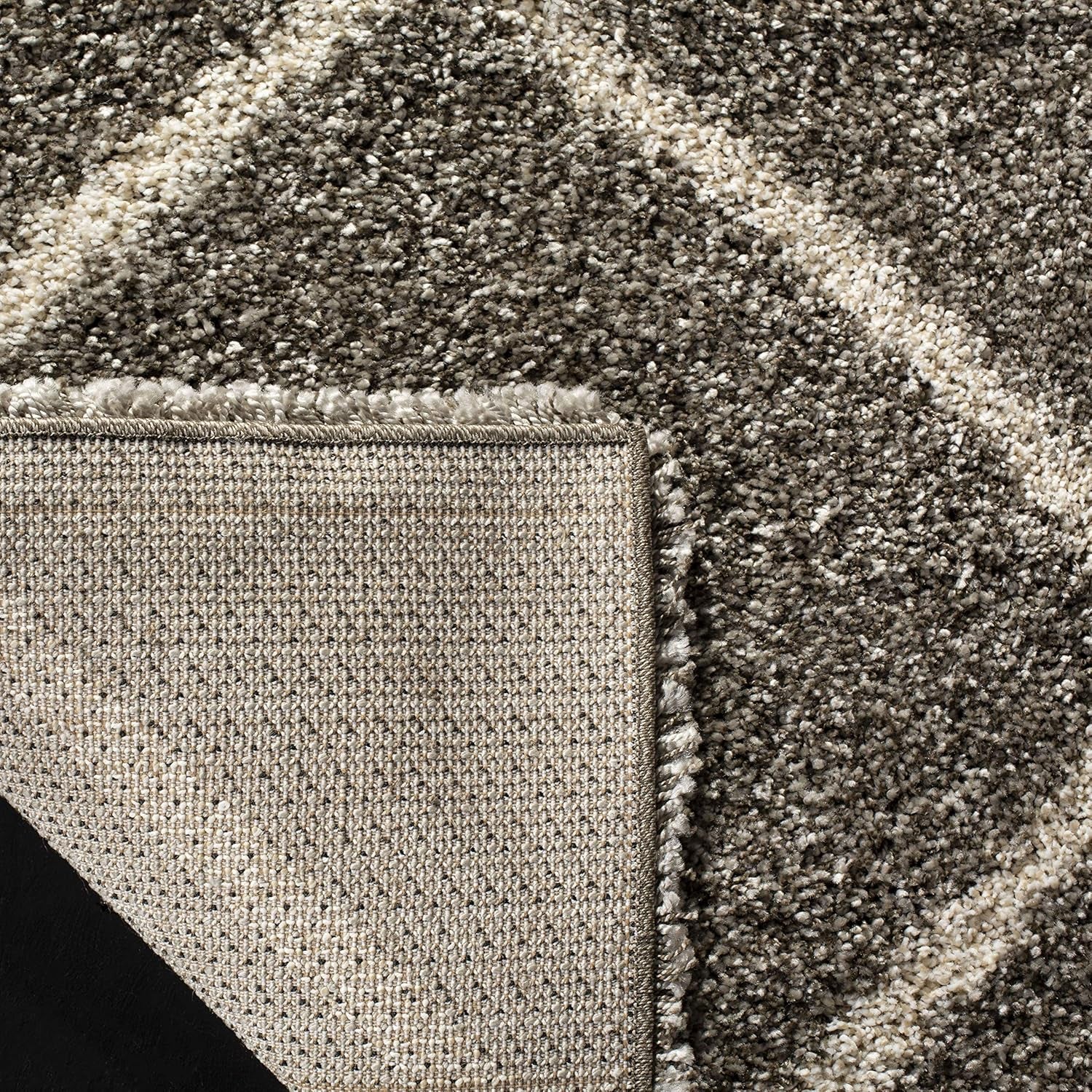 Hudson Shag Collection Area Rug - 5'3" X 7'6", Grey & Ivory, Modern Trellis Design, Non-Shedding & Easy Care, 2-Inch Thick Ideal for High Traffic Areas in Living Room, Bedroom (SGH281B)