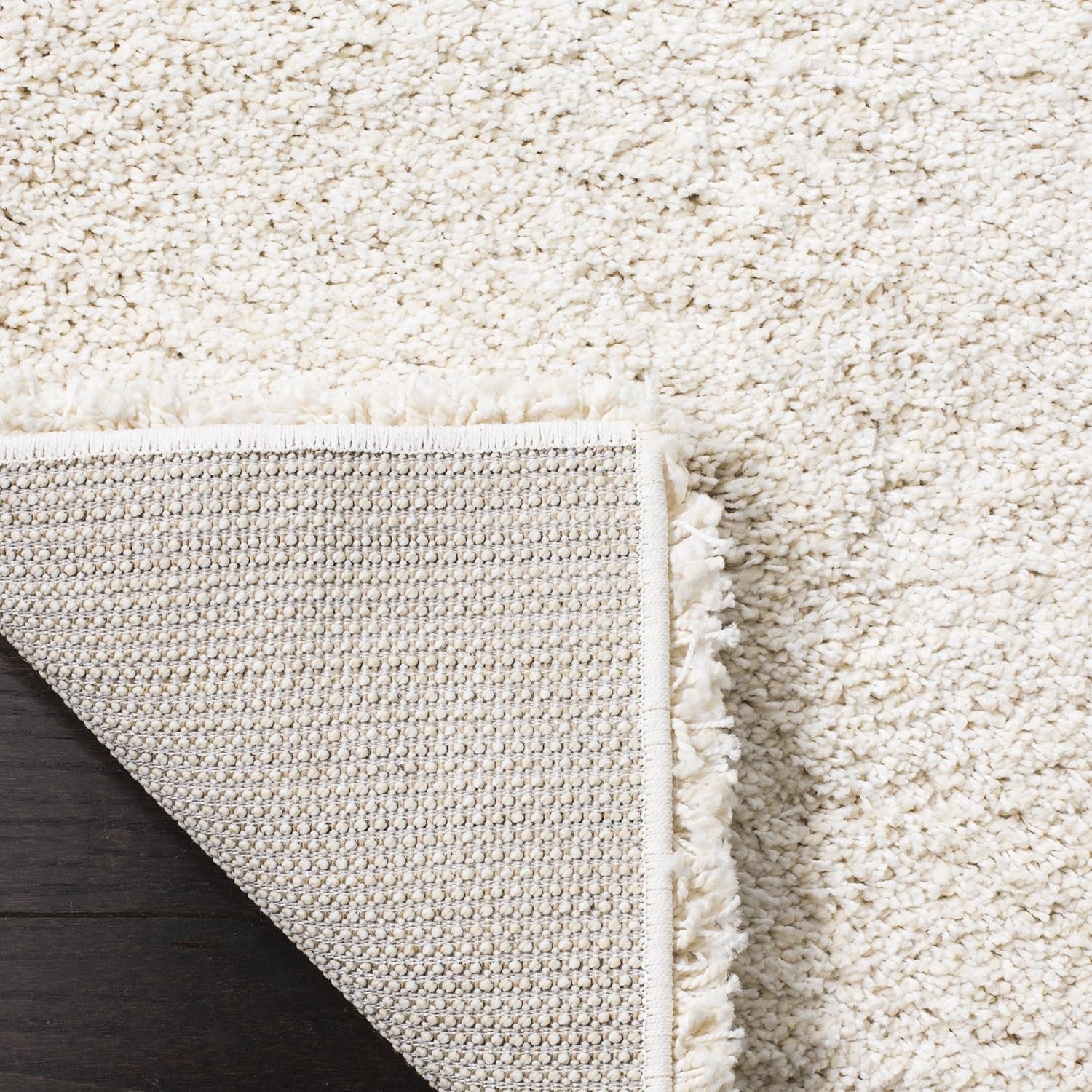 Milan Shag Collection Accent Rug - 3' X 5', Ivory, Solid Design, Non-Shedding & Easy Care, 2-Inch Thick Ideal for High Traffic Areas in Entryway, Living Room, Bedroom (SG180-1212)